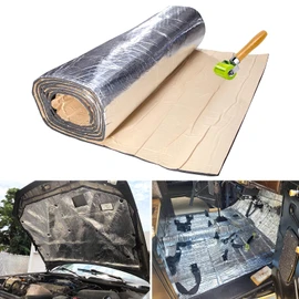 393mil(10mm) 32.29sqft Car Sound Deadening Material Mat Car Heat Shield Insulation Self-Adhesive Mat Vibration Dampening Material for Auto Hood Engine Roof Door and Trunk with Roller 118"×40"
