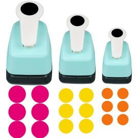 Circle Punch, Circle Hole Punch, Circle Punches for Paper Craft, 1 inch 5/8 inch 3/8 inch Circle Paper Punch, Different Size of Craft Punch, 3 Pcs Hole Puncher for Paper Craft, Card Making, Scrapbook