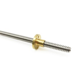 T8 Lead Screw, 250mm Tr8x2 Lead Screw, with Copper Nut (Acme Screw, 2mm Pitch, 1 Start, 2mm Lead) Rod Lead Screw with T8 Thread for DIY CNC 3D Printer Parts (1pcs Tr8X2, 250mm)