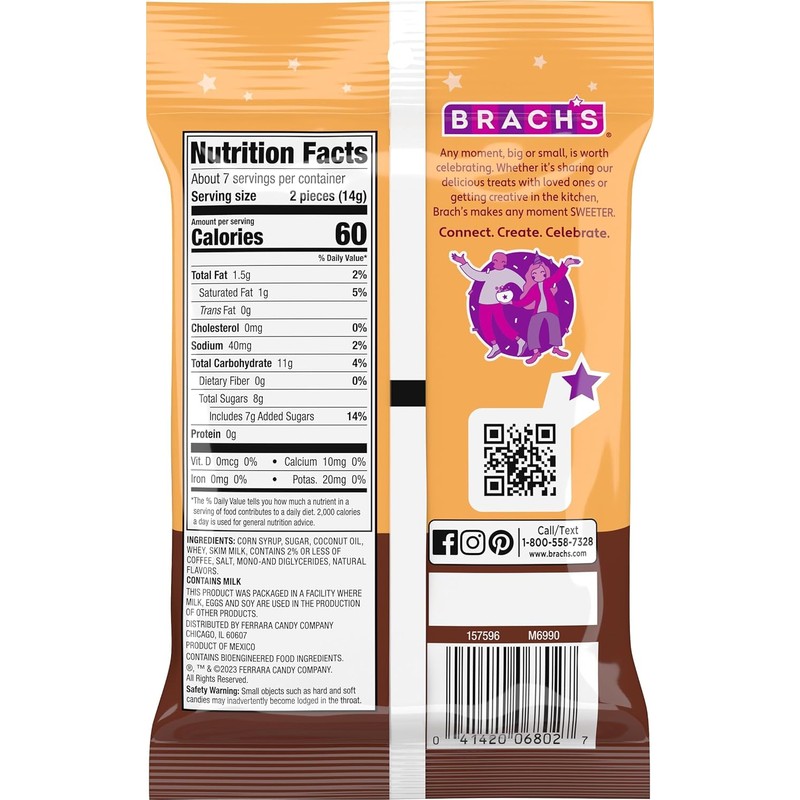 Brach's Nips Coffee Flavored Hard Candy, Individually Wrapped Candy, 3.25