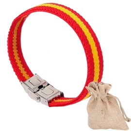 RA RETAIL AMZ Spain Bracelet - Elastic Spanish Flag Bracelets for Men and Women (Unisex) Spanish Flag Bracelet with Clasp 18 cm Adjustable Elastic (1-2 cm)., 18 cm (+1-2 adjustment), Polyester, not