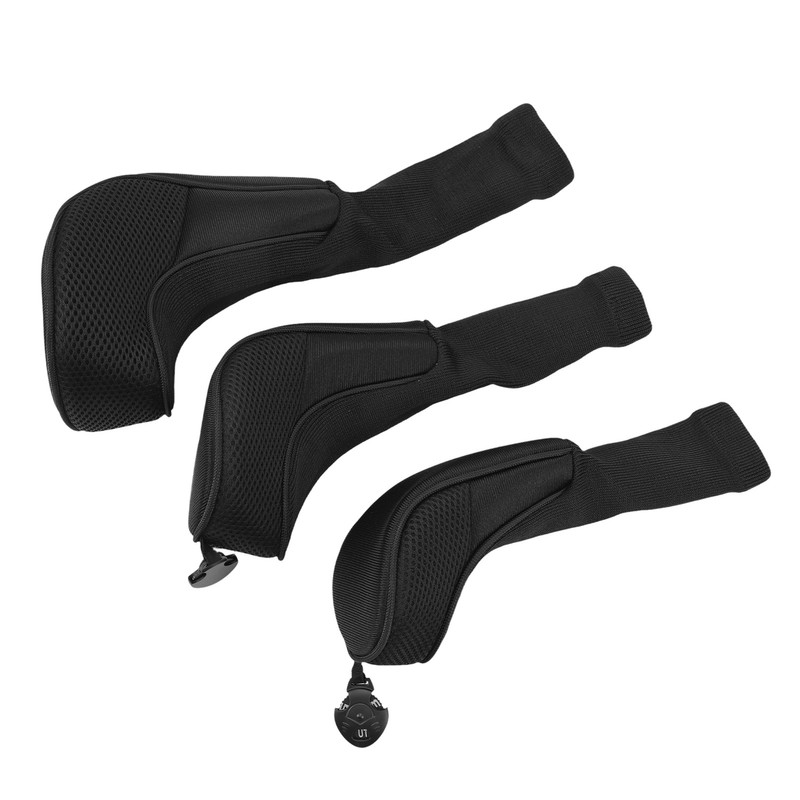 3Pcs Golf Club Head Covers 1 3/5 UT Breathable Mesh
