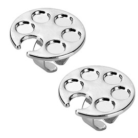 2Pcs/Lot Mini Manicure Palette Wearable Metal Nail Art Polish Holder Paint Palette Finger Rings Nail Art Tools Palettes Palette Cups Cups Painting, Drawing and Supplies