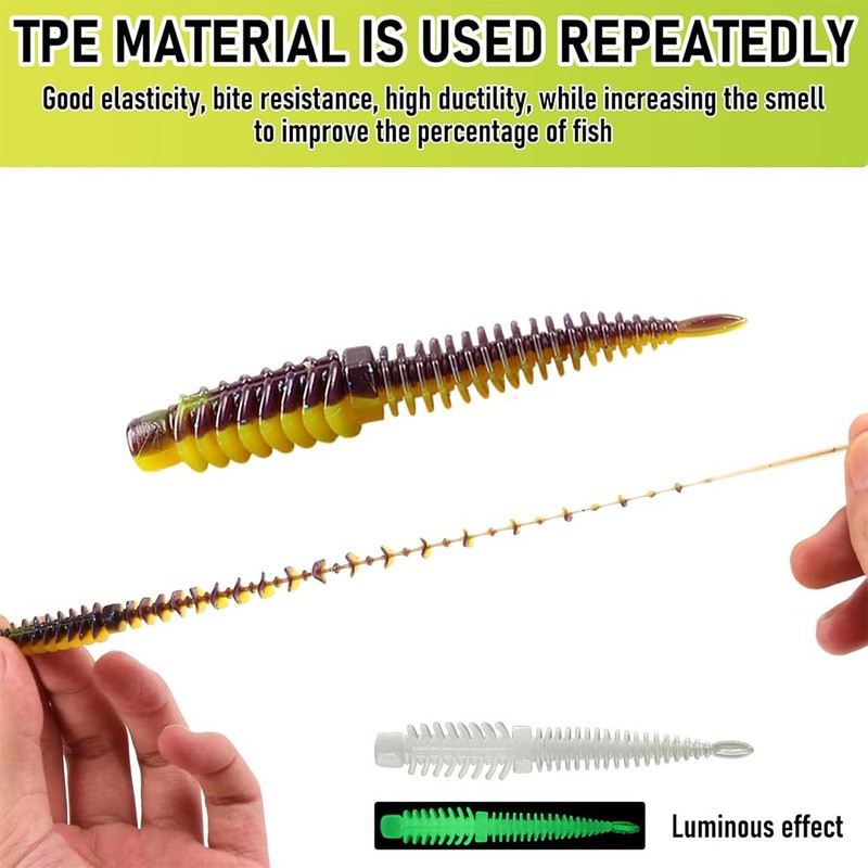 SURALIN Fishing Lure, Rubber Fish, Black Loach Professional Bait, Pike