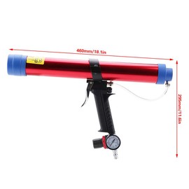 Pneumatic Glass Glue Sealant Caulk Gun Cartridge Air Gun 300~600ML with 8 pcs Caulking Head