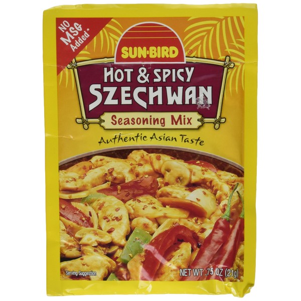 Sunbird Seasoning Mix Hot Spicy Szechwan, 0.75 oz (4 Packs)