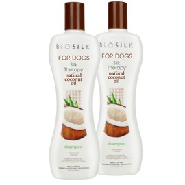 BioSilk for Dogs Silk Therapy Shampoo with Natural Coconut Oil Coconut Dog Shampoo, Sulfate and Paraben Free Natural Shampoo for Dogs, Made in The USA, 12 Fl Oz - 2 Pack