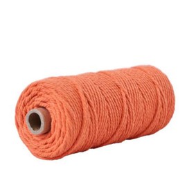 2MM 100m Hand Craft Colorful Cotton Macrame Cord Rope Twisted String Rustic DIY (Orange)