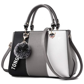 Lopis Women's 2-Way Handbag, Popular, Cross-Body Shape, Lightweight, PU, Cute, Shoulder Bag, Stylish, Spring, Summer, Gray A