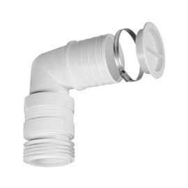 McAlpine Back to Wall Bent Flexi WC Connector with Securing Clip WC-CON8F18-BTW