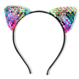 Cat Ears Headband, Glitter Cat Hair Hoops Cat Ears Headband Sequins Cat Ears, Cartoon Cat Headband, Headband Children for Women Girls Daily Wear