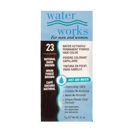 Water Works Permanent Powder Hair Color - #23 Natural Dark Brown .2 oz. (Pack of 2)
