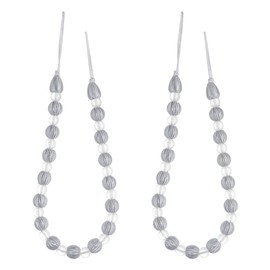 VORCOOL Pack of 2 Curtain Tiebacks Acrylic Pearl Curtains Tied Buckle Window Curtain Decoration for Home Office Window Decoration (Silver And White)
