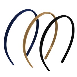 GJKLO Pack of 3 Women's Headbands, Simple and Versatile, Height: 14.5 cm, Non-Slip with Teeth, Suitable for Changing Head Shapes (Black, Navy, Khaki)