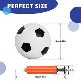 2PCS Mini 16cm Kids Rubber Footballs, Soft Soccer Sports Ball Outdoor Activity Game, Toddlers Soft Soccer with Air Pump Small Soccer Ball for Outdoor Indoor Playground Garden Beach (Black&White)