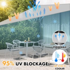 15' x 15' x 15' Sun Shade Sail, Triangle Waterproof Canopy Awning UV Block Sunshade for Outdoor Patio Garden Terrace Backyard Pergola Sunscreen (Light Grey) (Customization Acceptable)