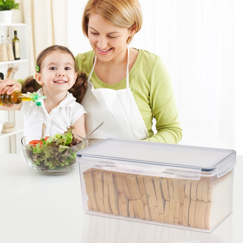 Tiawudi 2 Pack Bread Box, Plastic Bread Container, Large Sandwich
