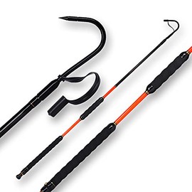 Fiblink Fishing Gaff Fiberglass Handle Stainless Steel Hooked Gaff (3’ & 5’ & 6’, 66lb Test) (Lenght: 5')