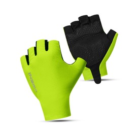 INBIKE Cycling Gloves Men Women MTB Mountain Bike Road Bike Gloves Summer Haslbfinger Fingerless Cycling Non-Slip Shockproof Elastic Reflective Breathable Cycling Multifunction Green S