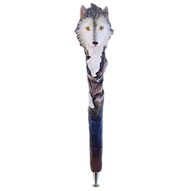 Planet Pens Wolf Novelty Pen - Cute & Fun Kids and Adults Office Supplies Ballpoint Pen, Colorful Wild Life Animal Writing Pen Instrument For Cool Stationery School and Office Desk Decor Accessories