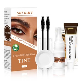 Lash Color Kit, Lasting for 4 Weeks Professional Eyelash & Eyebrow Color Kit, Instant Eyelash Color with Natural Ingredients, Safe & Easy to Use 7ml (Coffee)
