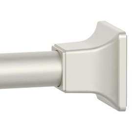 SMODBRODRE Nickel Shower Curtain Rod, Adjustable 32-68 Inch Tension Spring Curtain Rod No Drilling for Bathroom Kitchen, No Slip, No Rust