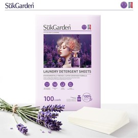 SukGarden Laundry Detergent Sheets Up to 100 Loads (50 Sheets), Eco-Friendly Cleaning, Non-Toxic & Safe for Humans, Preservative-Free, Washable Travel Goods, Liquid Free Pod Home Soap Laundry - Fresh Lavender Scent - Color: Lavender 300 Loads (150 Sheets