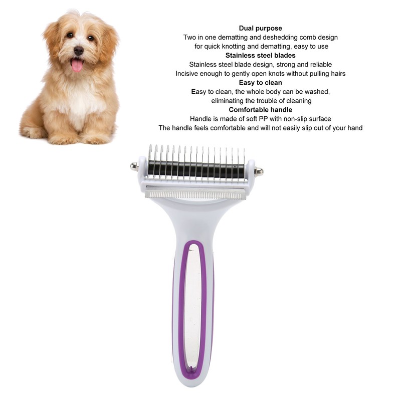 2 in 1 Pet Grooming Brush Washable Pet Dematting Comb