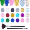 MELLIEX 18Pcs Nail Glitter Powder, Nail Art Sequins Holographic Glitters,