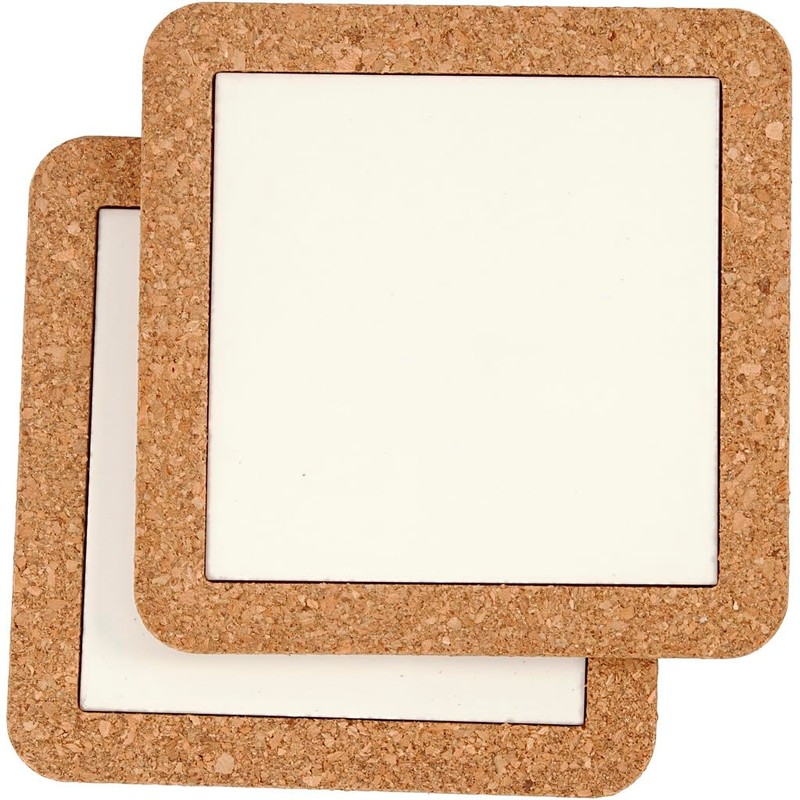 Coaster with cork frame