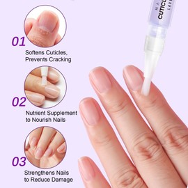 Makartt Cuticle Oil Pen Nail Care: Repair and Softener with Vitamin E, Moisturizer Kit for Acrylic Nails, Art Accessory for Manicure and Pedicure, DIY Home Salon Use