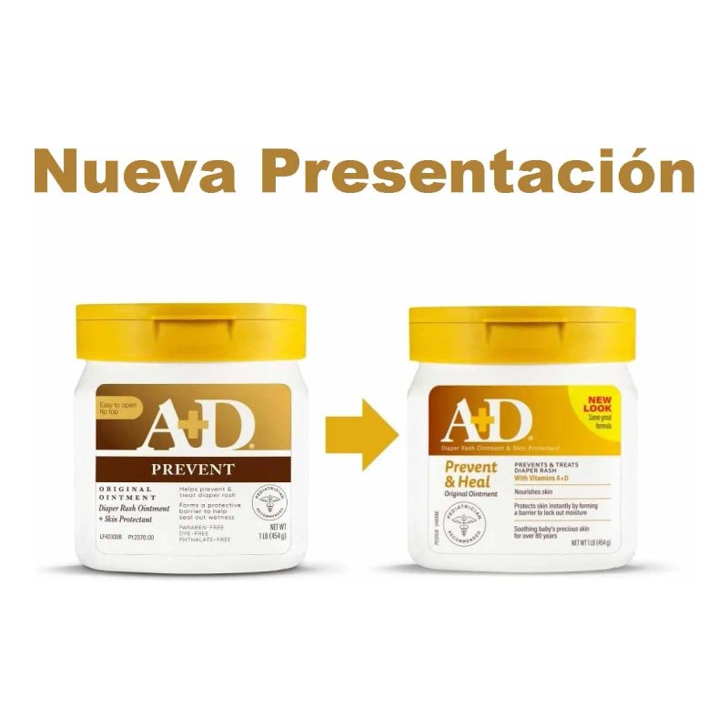 Crema A+d Antipañalitis Prevencion Pañalitis 454 Grs A&d