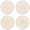 Guduling 4pcs Lace Tablecloth,10.6 Inch Crochet Doilies,White Cotton Snowflake Design
