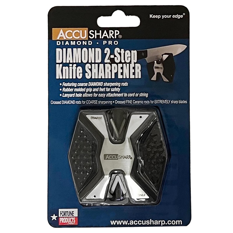AccuSharp Diamond Pro 2-Step Knife Sharpener, Restores, Hones & Sharpens