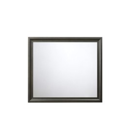 TREATLIFE HOME Sleek Rectangular Mirror with Beveled Edge, Antique Gray Finish, Framed in Synthetic Wood