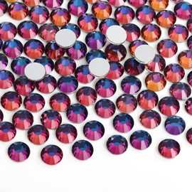 Jollin Glue Fix Crystal Flatback Rhinestones Glass Diamantes Gems for Crafting Nail Art Crafts Decorations Clothes Shoes 1.6mm (ss4 2880pcs, Blue Blaze)