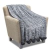 Premium Knit Throw Blanket 50 by 60-Inch W/Pom Pom, Super