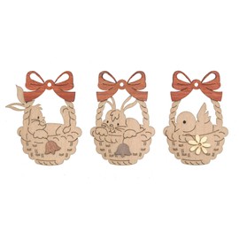 Cow Appearance in a Basket Easter Decoration Set of 6