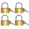 Pack of 4 Padlock 30 mm Lock with Key Brass