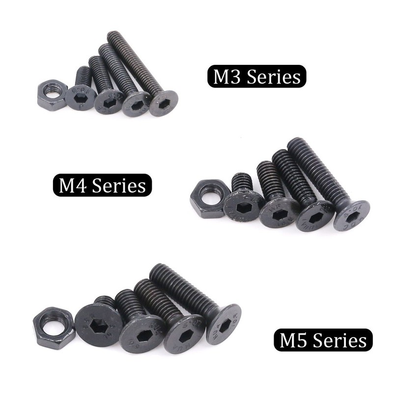 Hilitchi 460-Pcs M3 M4 M5 Hex Socket Flat Head Countersunk