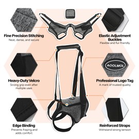 AOOLMOL Dog Sling for Medium Large Dog Rear Leg, Lift Harness Provide Support with Muscle Atrophy and Joint Problems for Elderly Injured Arthritic Pet, Dog Weak Rear Legs Provides Rehabilitation Aid