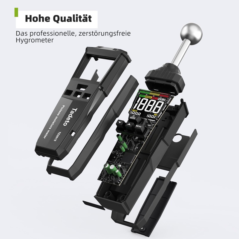 Moisture Meter, Non-Destructive Measurement Moisture Meter with Colour LCD and