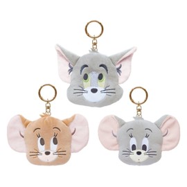 Tees Factory TJ-5546750TF Plush Toy with Carabiner, Zipper Mascot, Soothing Face/Taffy, Approx. 4.3 x 5.9 x 1.8 inches (110 x 150 x 45 mm)