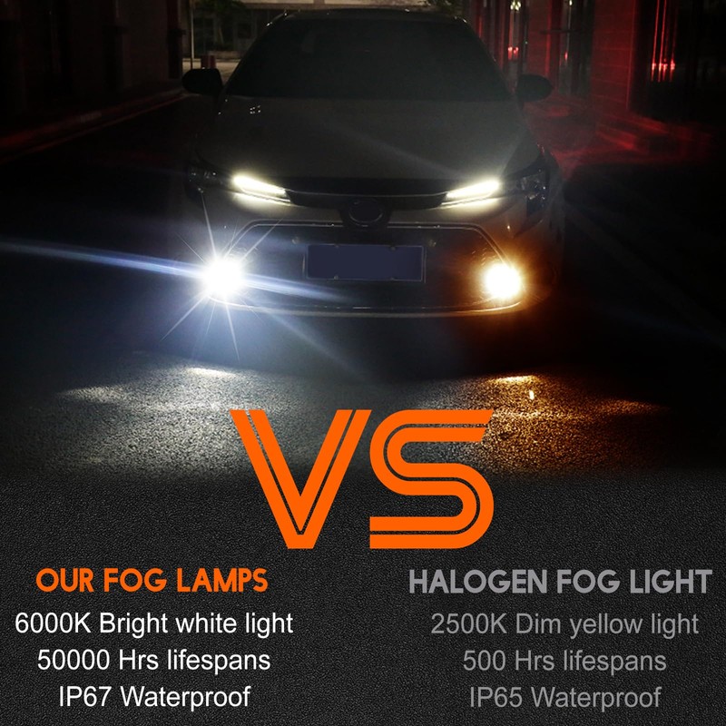 qobsos LED Fog Light For Toyota Camry 2007-2014 Pair Bumper