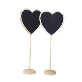 Alipis Wooden Message Blackboard Base 12pcs Heart Shape Cards Holder for Celebrations