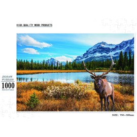 YINGJIEKISSU Rocky Mountain National Park - Moose in The Rocky Sunrise - 1000 Piece Jigsaw Puzzle for Adult
