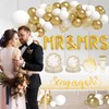 188pcs White Gold Engagement Party Decorations,Glitter Engaged Banner,MR and MRS