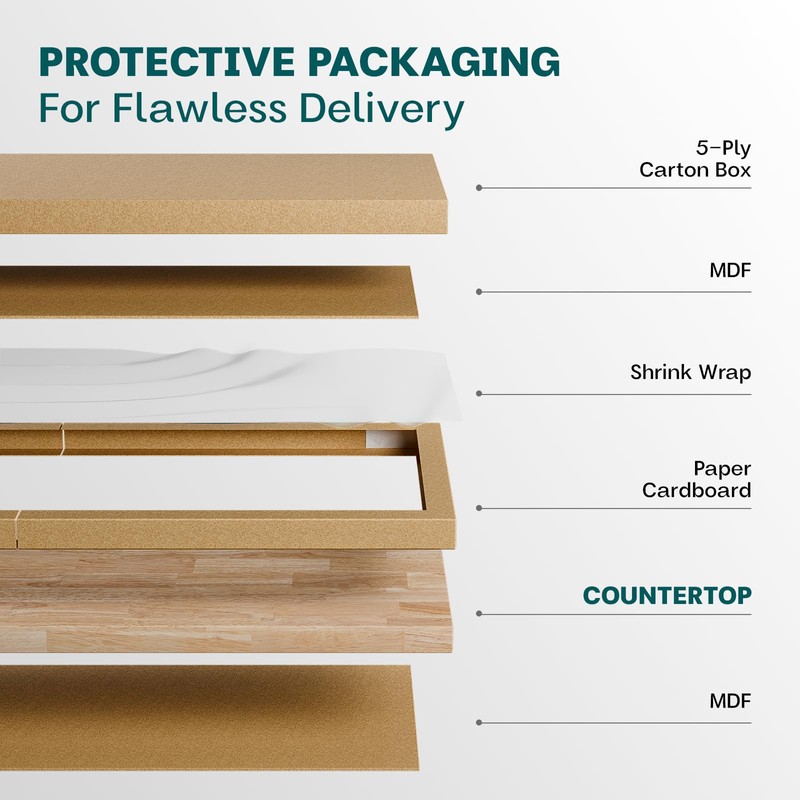 Bme Hevea Solid Wood Butcher Block Countertop, Wood Table Top,