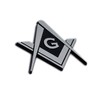 Mason Square Compass Chrome Emblem