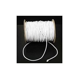 1mm wide Round White Hat Elastic Cord - per 5 metres